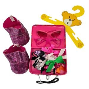 Build-A-Bear Accessory Lot Storage Case Bows Glasses Boots Hanger Play Dress Up